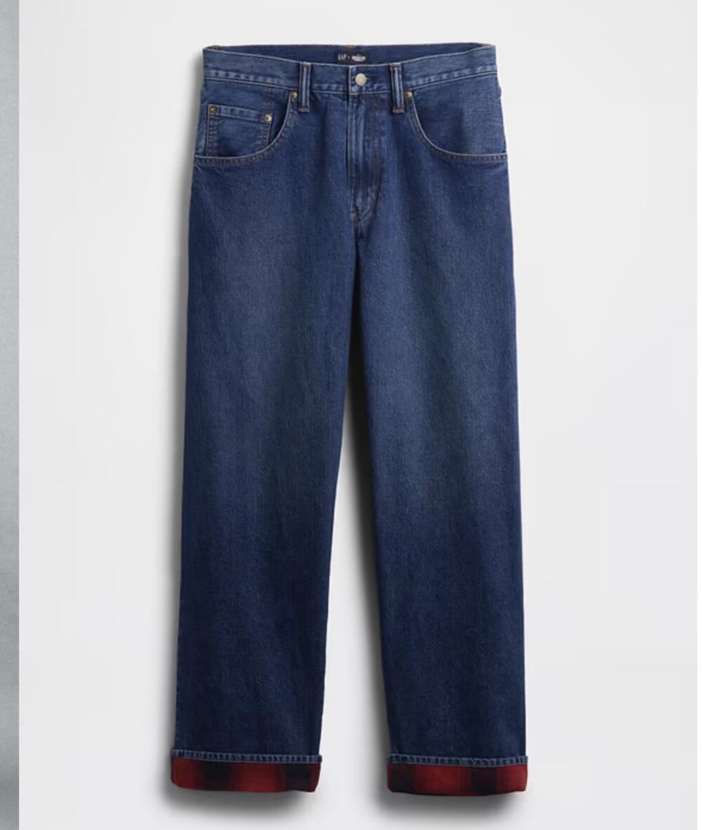 Gap X Stranger Things Baggy Jeans Men's 32x30 Plaid Interior NWT Unisex W 29